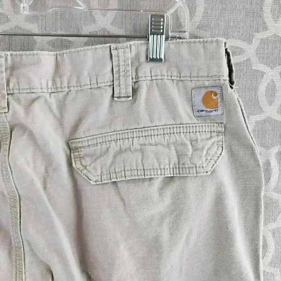 Carhartt Beige Straight Leg Relaxed Fit Men's Carpenter Pants 38x30 - Picture 5 of 10